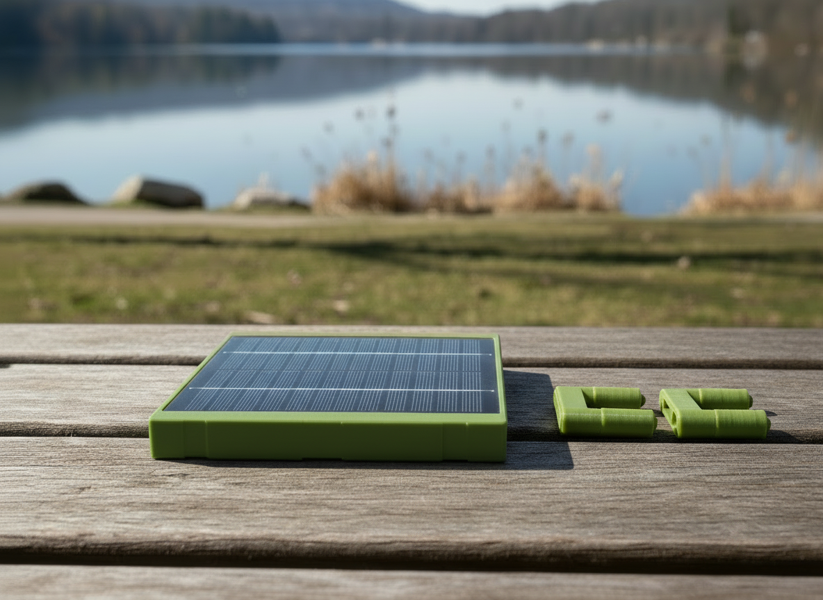 pannello solare portatile modulare componibile outdoor trekking sci ricarica elettrica verde chiaro